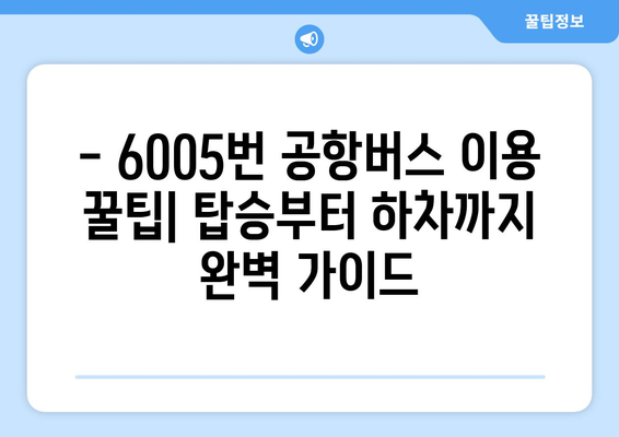 6005번 공항버스 완벽 가이드 | 운행 시간, 노선, 정류장 정보