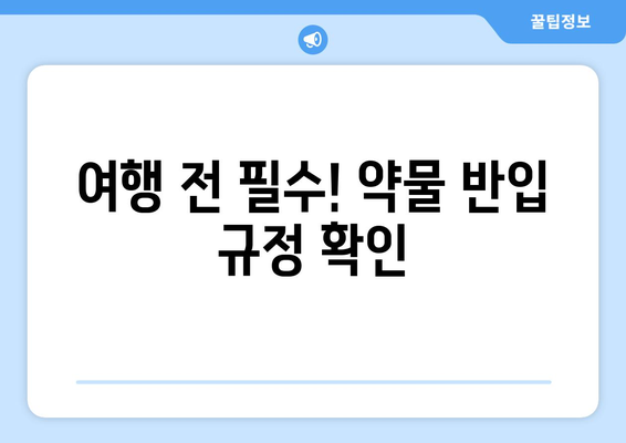 기내 약물 반입 가능 여부, 꼼꼼하게 확인하세요! | 여행 준비, 약물 반입 규정, 서류 준비