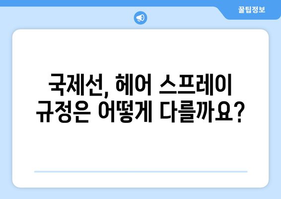 헤어 스프레이 기내 반입 가능해요? | 국내선/국제선 규정 완벽 정리