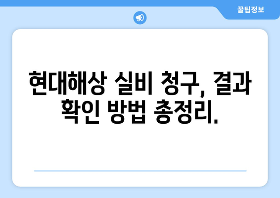 현대해상 실비 보험 청구 결과, 바로 확인하세요! | 간편한 확인 방법 & 주요 정보