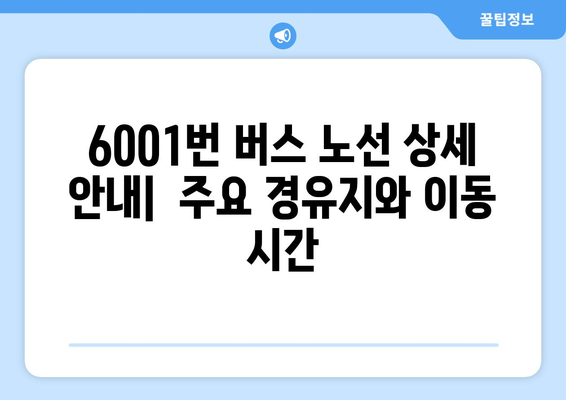 6001번 공항버스 완벽 가이드 | 운행 시간, 정류장, 요금 정보, 노선 상세 안내