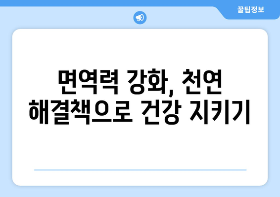 감기·몸살 빨리 낫게 하는 천연 해결책 5가지 | 면역력 강화, 자연 치유, 건강 관리