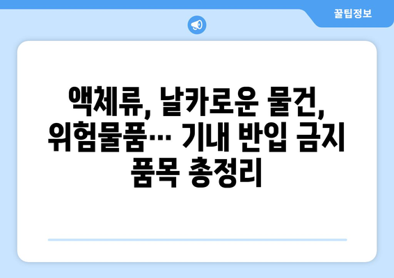 기내 반입 금지 물품 완벽 정리| 꼼꼼하게 챙겨 떠나세요! | 여행 준비, 짐 싸기, 항공 안전