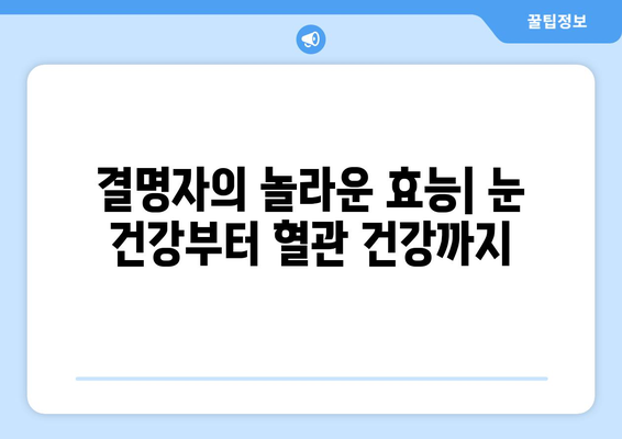 결명자 효능 부작용, 결명자차 제대로 끓이는법 완벽 가이드 | 눈 건강, 혈관 건강, 숙변 제거, 효과적인 섭취법