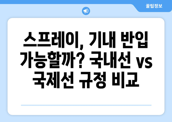 항공 수하물 스프레이 필수 지침| 국내선 vs 국제선 규정 완벽 정리 | 여행 준비, 짐 싸기, 기내 반입 팁