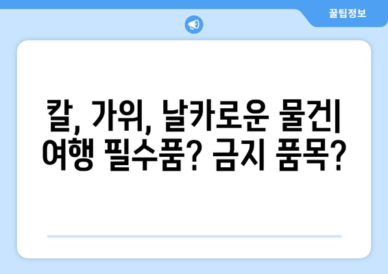 공항 검색대 금지 품목 완벽 가이드| 안전하고 스마트한 여행을 위한 필수 지침 | 짐싸기 전 꼭 확인하세요!