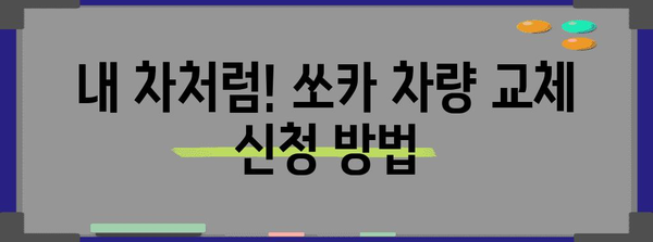 쏘카 차량 교체 전 필독 사항 | 주의점과 신청 절차