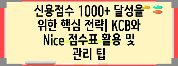 신용점수 1000+ 달성 비법 | KCB와 Nice 점수표 비교 분석