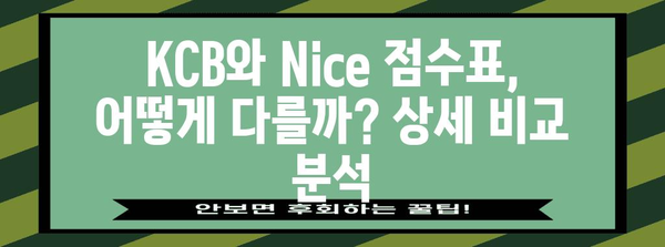 신용점수 1000+ 달성 비법 | KCB와 Nice 점수표 비교 분석