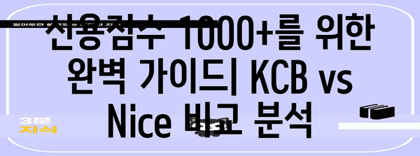 신용점수 1000+ 달성 비법 | KCB와 Nice 점수표 비교 분석