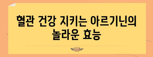 심혈관 건강의 비결 | 아르기닌 효능