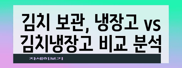 냉장고 김치냉장고 차별화 가이드 | 최고의 김치 보존법