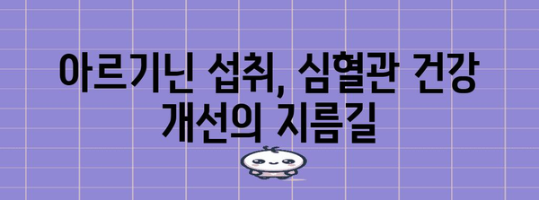 심혈관 건강의 비결 | 아르기닌 효능