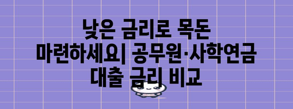 공무원·사학연금 대출 가이드 | 조건·금리·한도 총정리