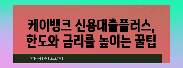 케이뱅크 신용대출플러스 | 금리 최저화 비결