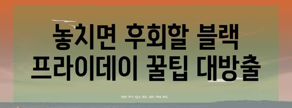 블랙 프라이데이 세일 기간 | 놓치지 말아야 할 최고의 쇼핑 기회 | 꿀팁 & 추천 상품