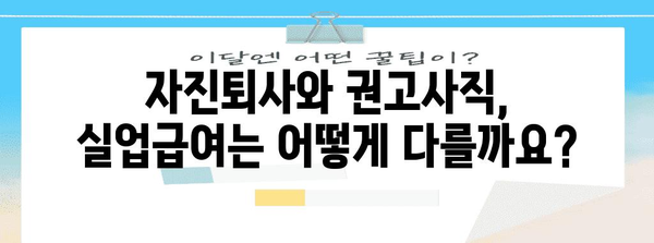 자진퇴사 vs. 권고사직 | 실업급여 수급 비교