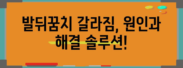 발뒤꿈치 갈라짐 관리 프로 캠 풋크림 가이드 | 간단하고 효과적으로 완화하는 비법