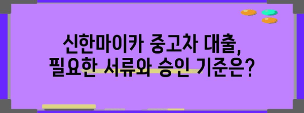 신한마이카 중고차 대출비교 | 금리, 한도, 조건 찾기