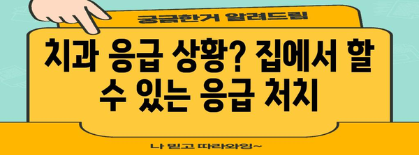 치과 응급 치료 | 치통, 잇몸 고름, 이 부러짐 대처법