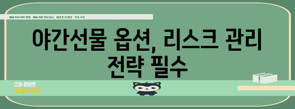 야간선물 옵션 재테크 전략 | 코스피 지수 활용 가이드
