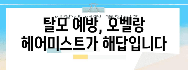 오벨랑 헤어미스트 | 탈모 예방과 두피 보호