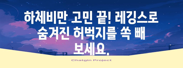 하체비만 해소 레깅스 추천 | 숨겨진 허벅지 쏙 빠지게