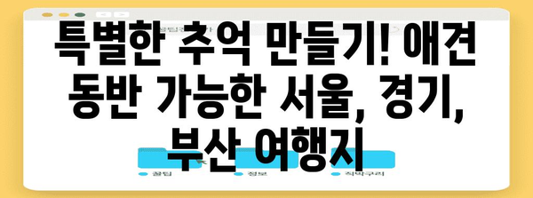 애견과 함께 특별한 데이트 장소 | 서울, 경기, 부산 소개